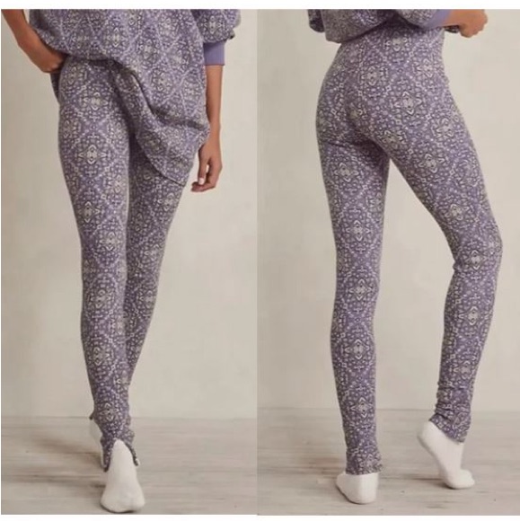 Nwot Fp Early Night Printed Thermal Leggings
